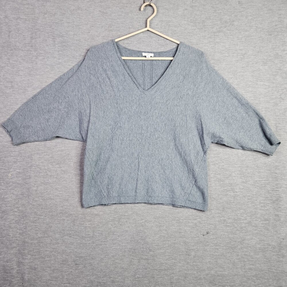 J.JILL Women's Teal Blue V-neck Dolman Sleeve Sweater Size M